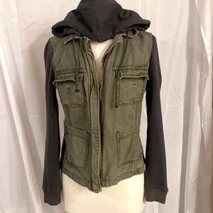 American Eagle Army Green Sweatshirt Jacket
